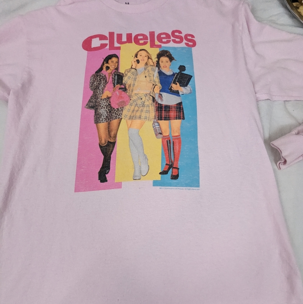 Clueless The Movie King Sleeve Pink Tee Medium by Junk Food